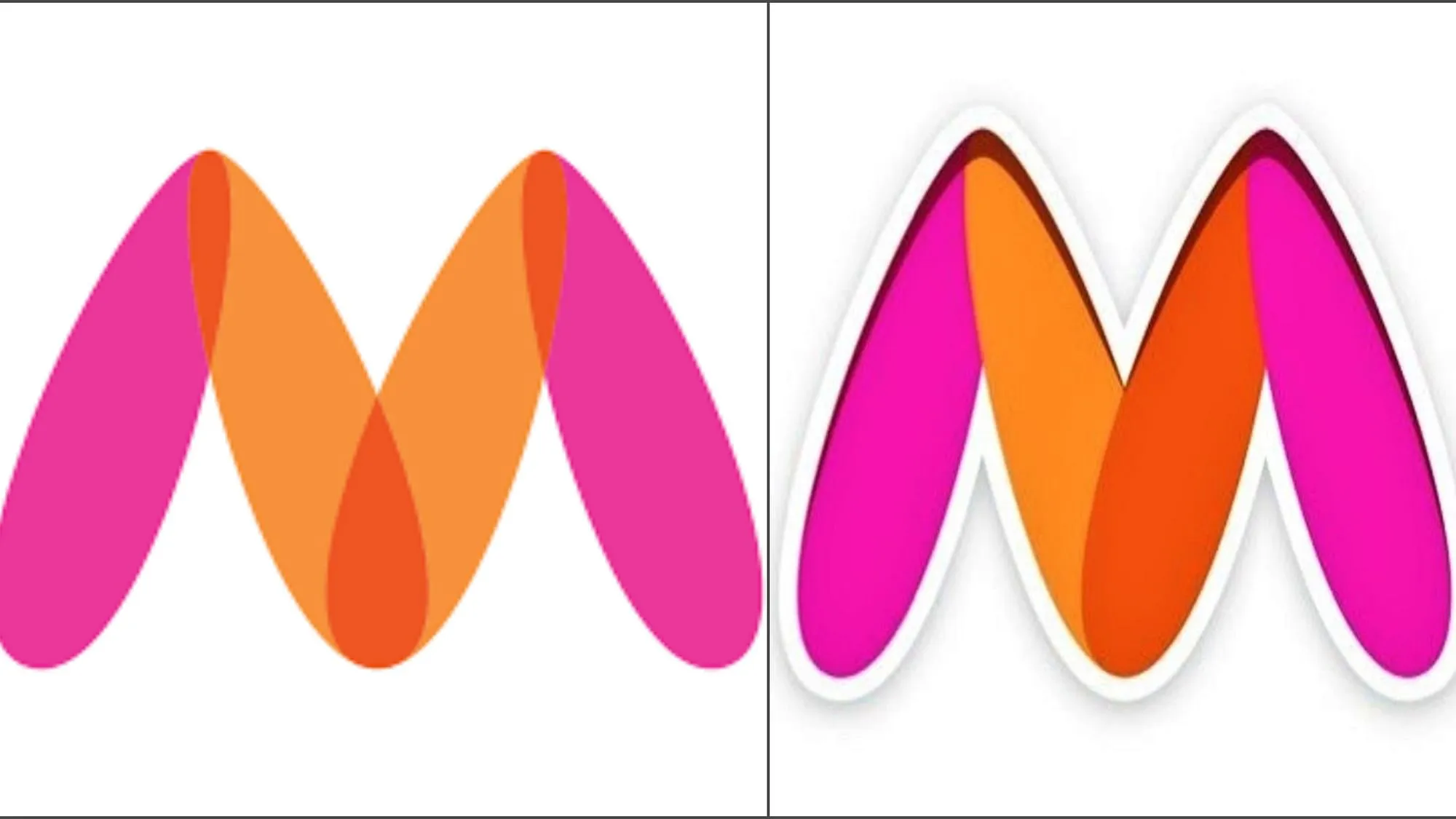 Myntra's old logo (L) and new one (R)  