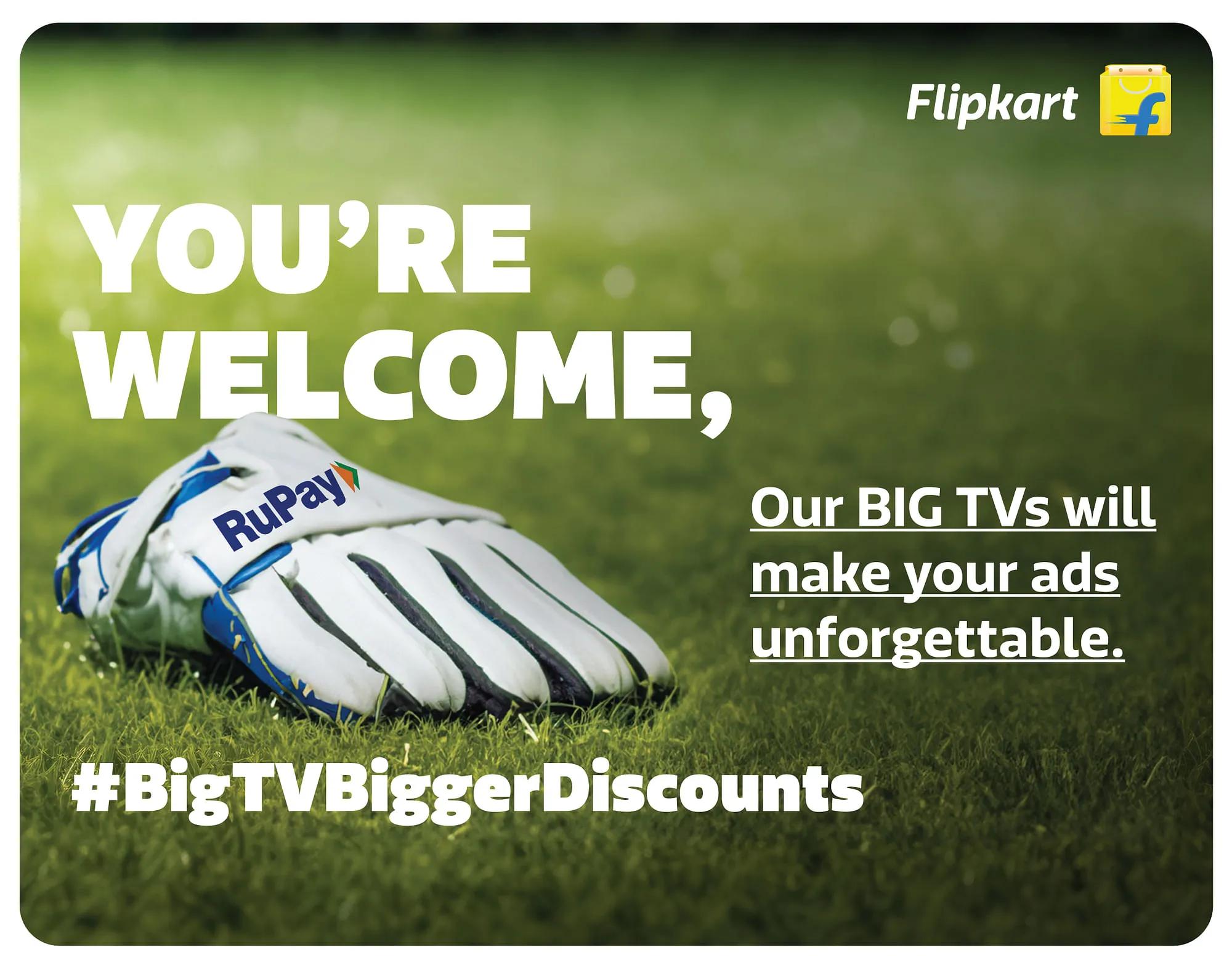 Flipkart's billboard message to RuPay for IPL 2024 #BigTVBiggerDiscounts campaign  