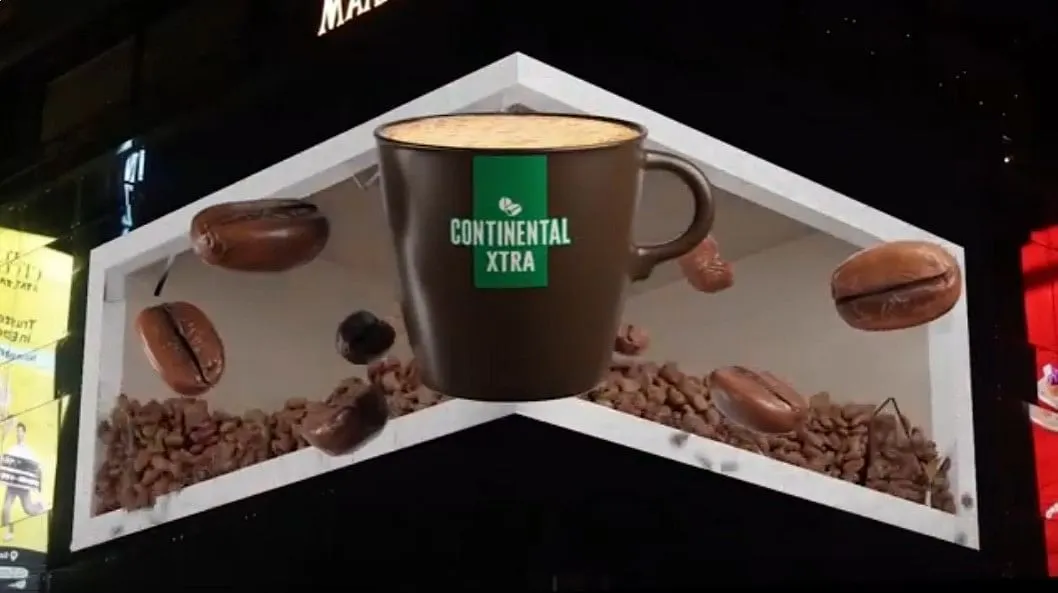 Continental Coffee's 3D OOH ad  