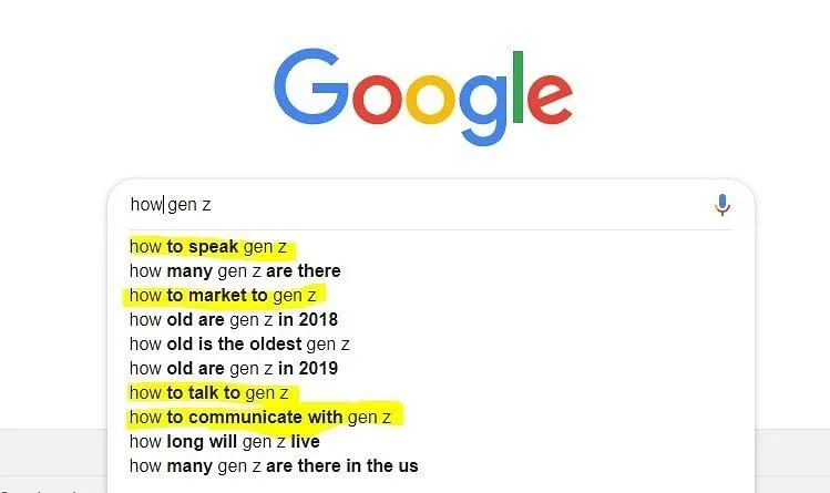 Auto suggestions: How Gen Z  