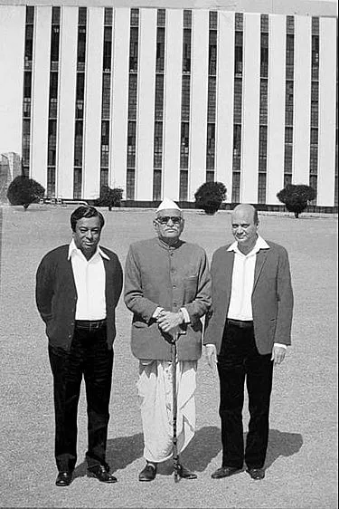 The Amul trinity (left to right): Verghese Kurien (Father of White Revolution), Tribhuvandas Kishibhai Patel, and Harichand Megha Dalaya  Photo: Wikipedia