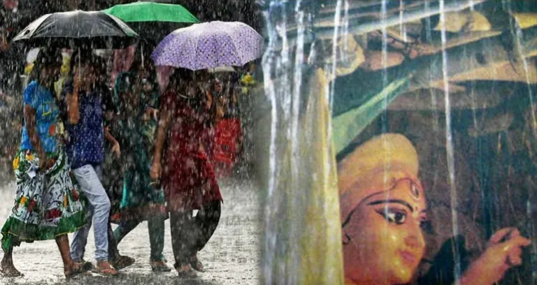 Rain on Durga Puja