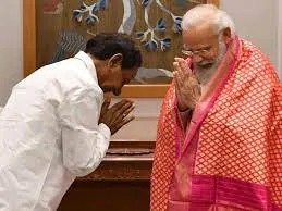 KCR meets PM Modi in Delhi; submits memoranda on 10 issues