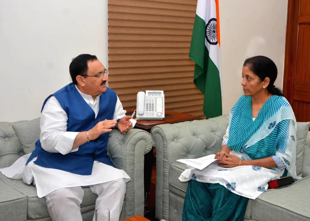 JP Nadda calls on Nirmala Sitharaman