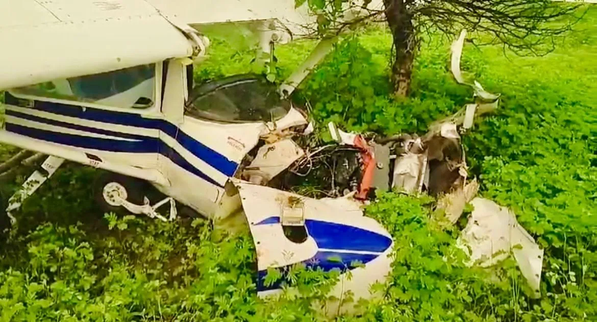 Trainer Aircraft Crashes In Madhya Pradesh's Guna Injuring Two Pilots