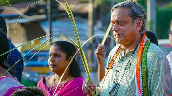 Lok Sabha Election Result 2024: Congress leader Shashi Tharoor is leading in Thiruvananthapuram Lok Sabha constituency by a margin of 16,077 votes. (PTI)