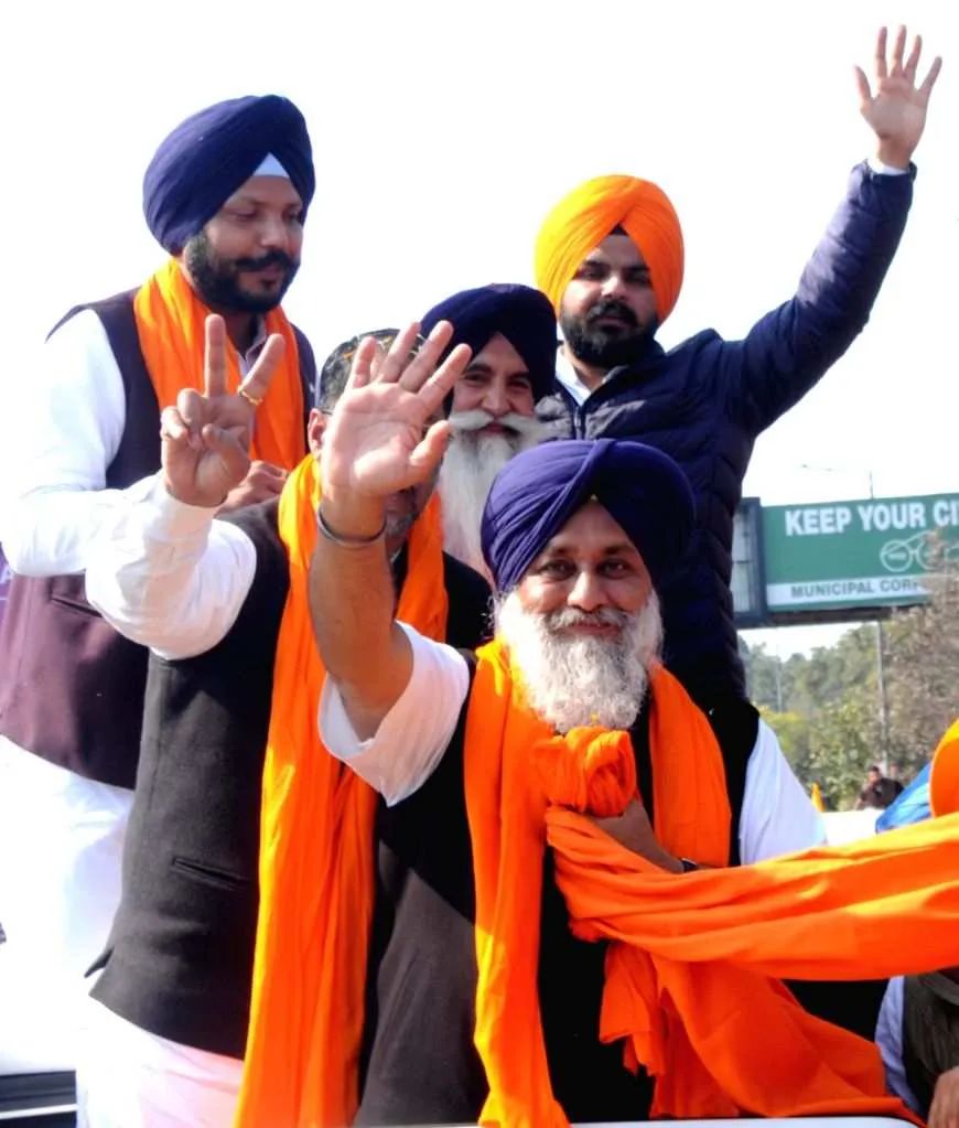 Shiromani Akali Dal (SAD) President Sukhbir Singh Badal during 'Punjab  Bachao yatra