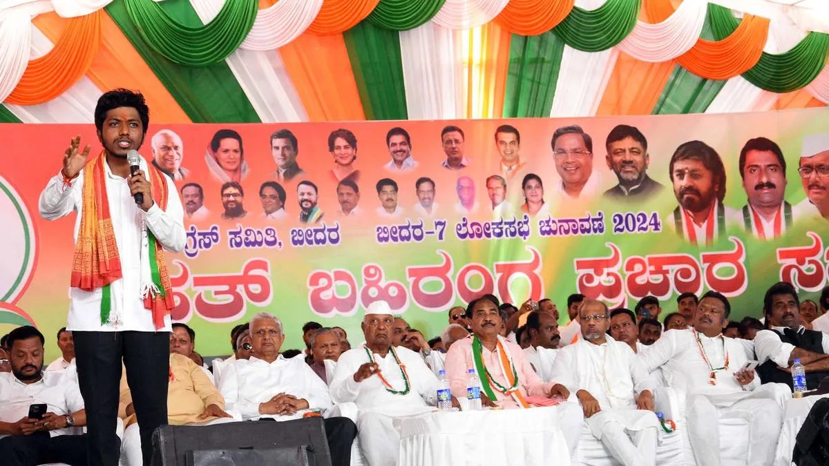 Sagar Khandre files nomination papers for the second time in Bidar, takes  part in roadshow and public meeting - The Hindu