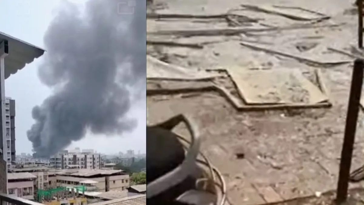 Dombivli MIDC Blast boiler blast in Dombivli Massive fire and smoke in sky  | Dombivli MIDC Blast: डोंबिवली एमआयडीसीमध्ये बॉयलरचा भीषण स्फोट, धुराचे  प्रचंड लोट, इमारतींच्या काचा ...