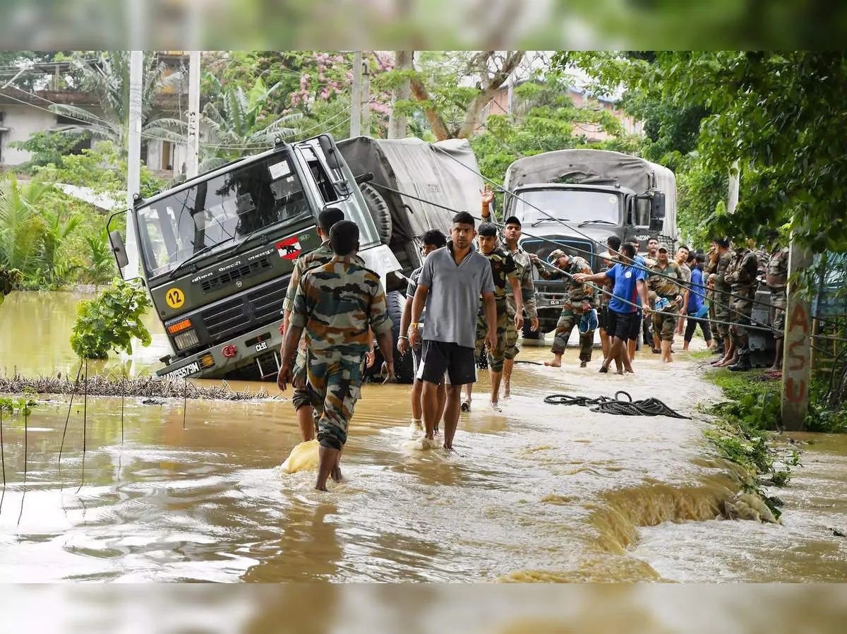 Assam flood death toll rises to 25, 6.5 lakh people affected - The Economic  Times