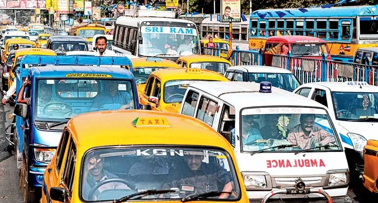 Traffic jam in Kolkata for TMC rally - Anandabazar