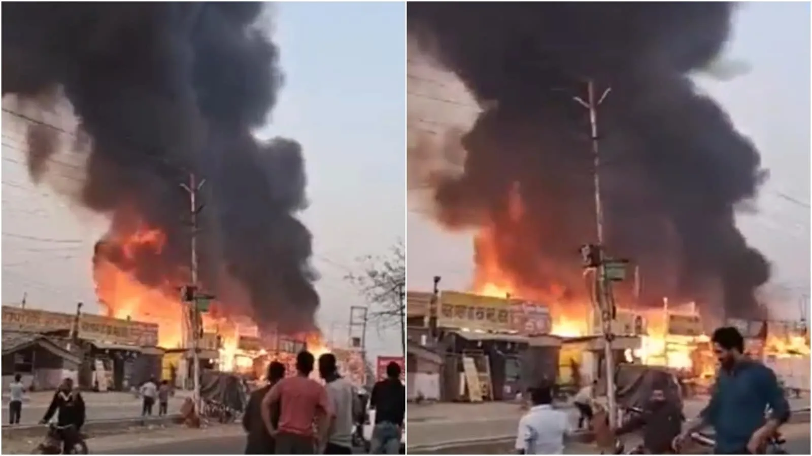 Massive fire breaks out in dhabas in Greater Noida; 10 fire tenders rushed  - Hindustan Times