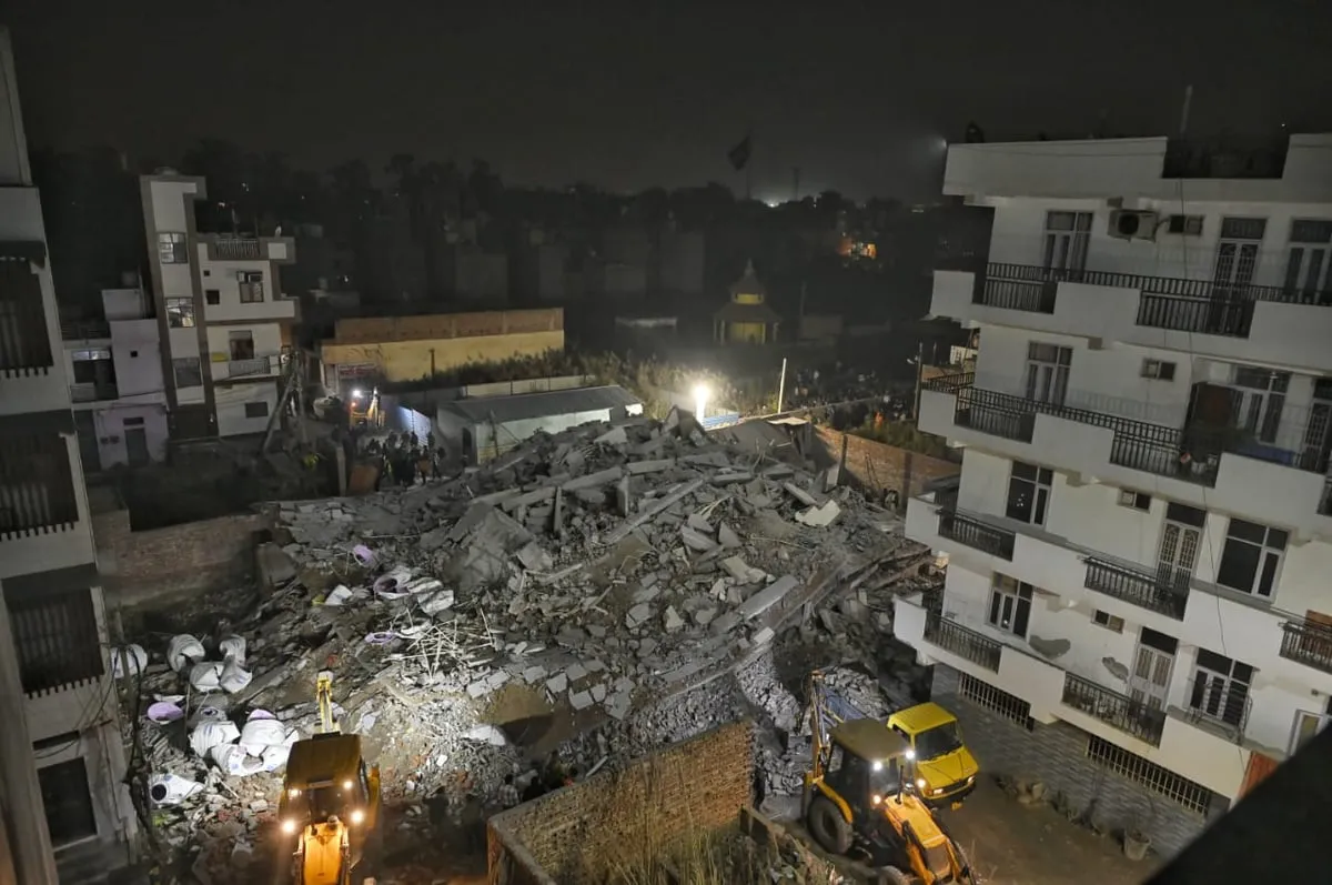 Four-storey building collapses in Delhi's Burari, 10 rescued