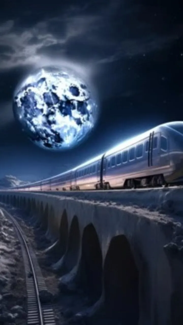 AI Reimagines Bullet Train On Moon