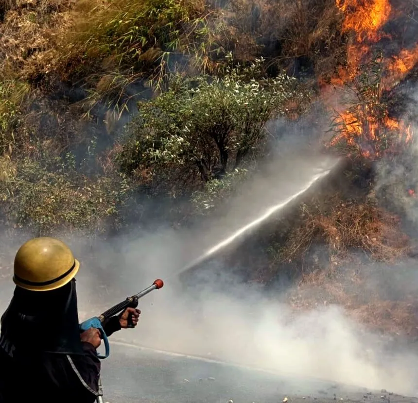 Rajouri forest fire disrupts normal life, locals complain of suffocation –  Rising Kashmir