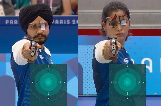 Paris Olympics : मनु भाकर और सरबजोत सिंह ने मिश्रित टीम स्पर्धा में जीता  कांस्य - paris olympics manu bhaker and sarabjot singh win bronze in mixed  team event-mobile