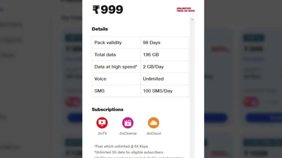 Jio, recharge plan, Tech news, jio recharge plan, jio new recharge plan, jio recharge plan rs 999, j