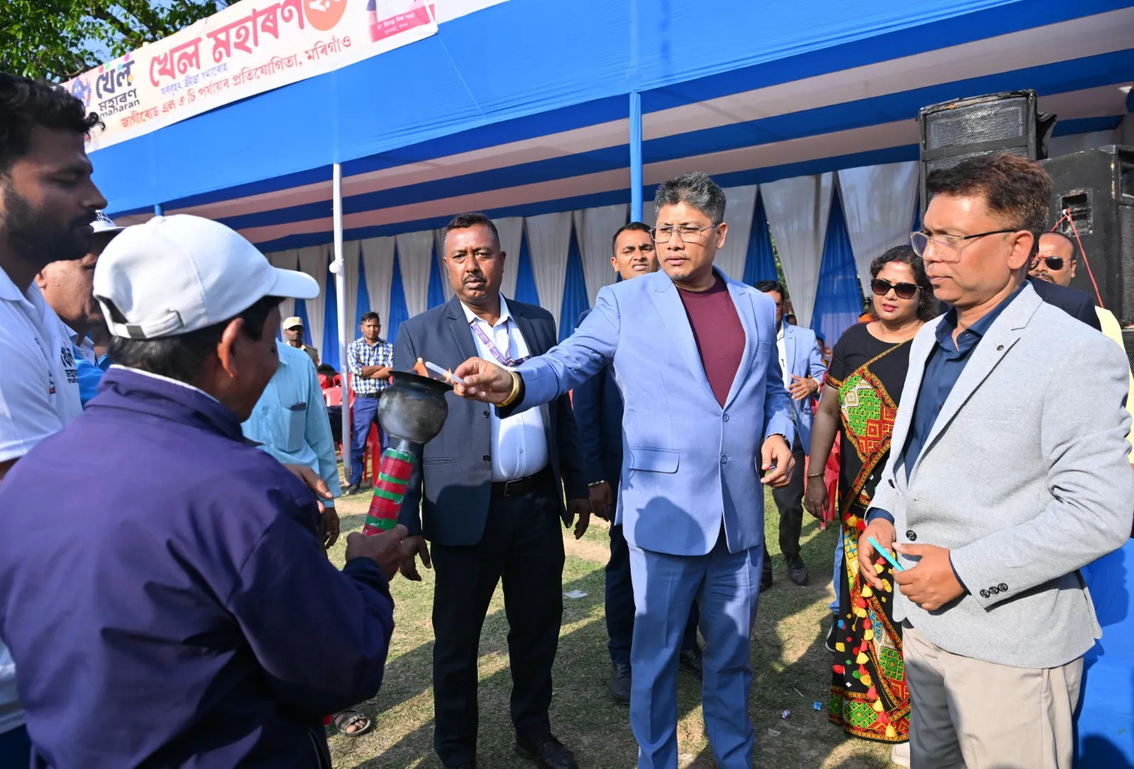 মৰিগাঁৱত বিকাশৰ দিন, বাণীকান্ত কাকতি বঁটা প্ৰদানঃ খেল মহাৰণ আৰম্ভণি