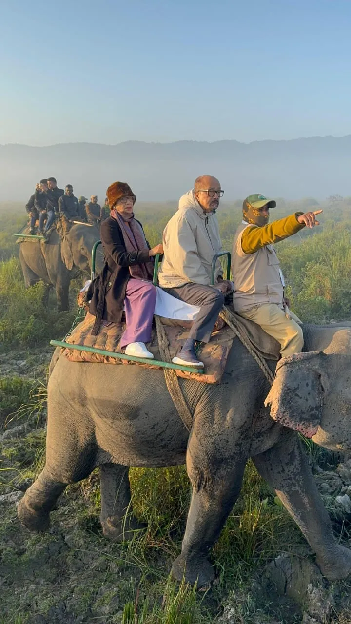 আঘোণৰ কুঁৱলী ফালি কাজিৰঙাত হাতী ছাফাৰী ছত্তীশগড়ৰ ৰাজ্যপাল ৰমেন ডেকাৰ