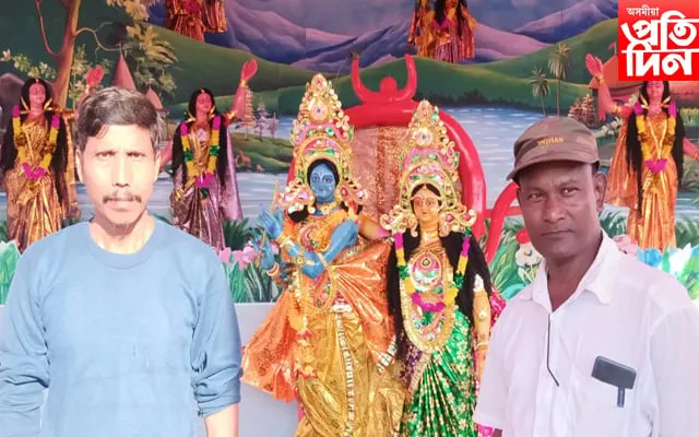 কেনভাছ অংকন কৰা শিল্পীদ্বয় ক্ৰমে নৃপেন তালুকদাৰ আৰু মঞ্জয় কুমাৰ ৰাজবংশী  
