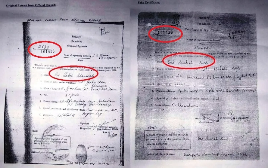 বিদেশী স্বদেশী হোৱা ভুৱা নথিপত্ৰ  