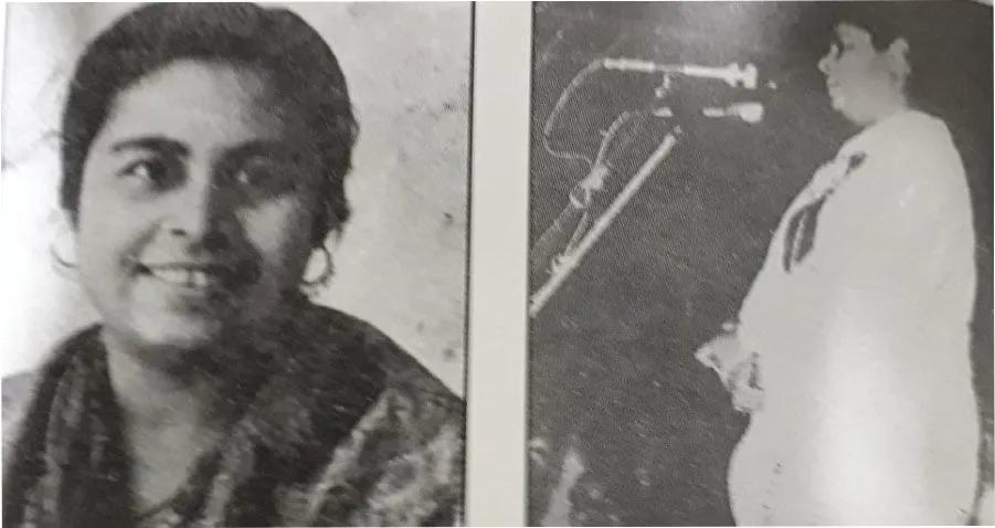 জীয়ৰী কালত গীত পৰিৱেশন কৰি থকা এটা বিৰল মুহূৰ্তত দীপালি বৰঠাকুৰ।  