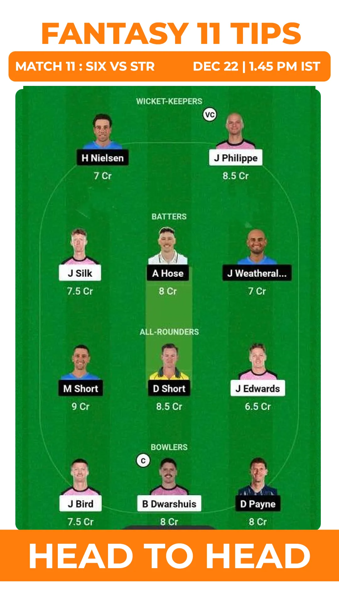 Head to Head SIXVS STR