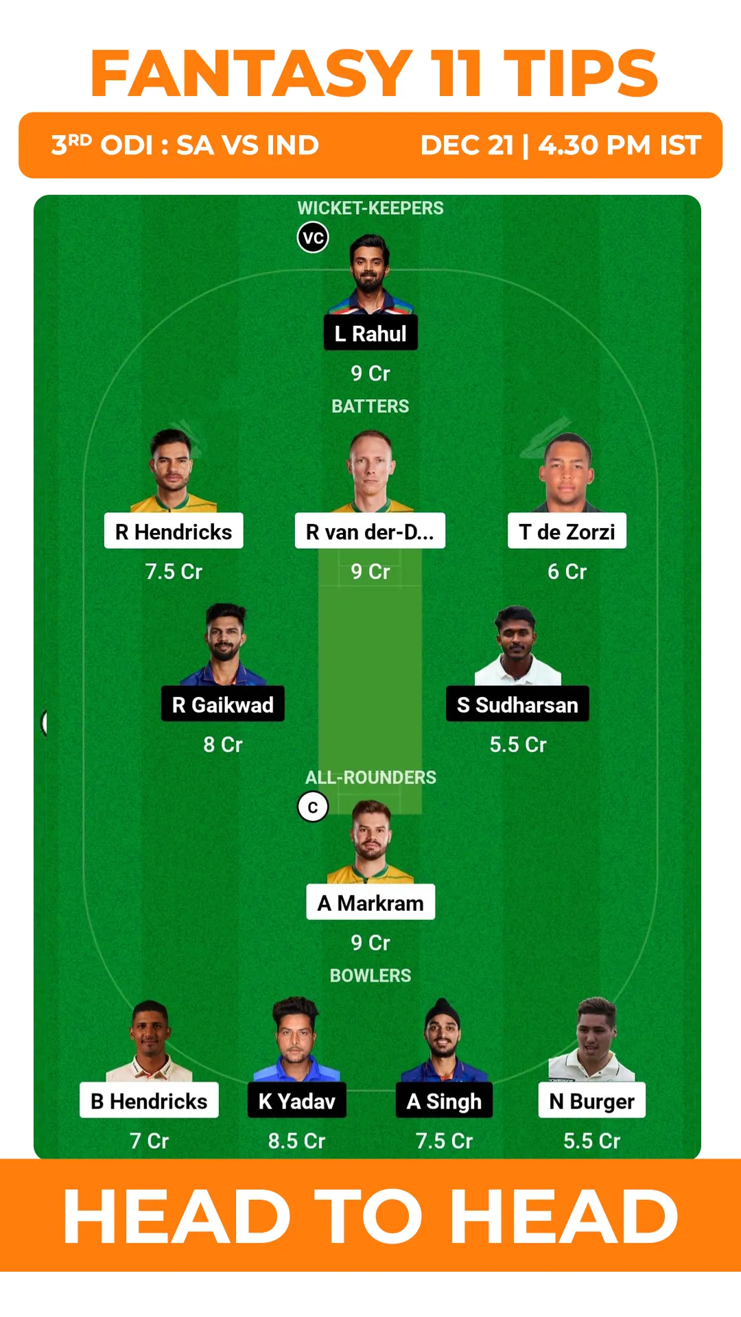 SA vs IND Dream11 