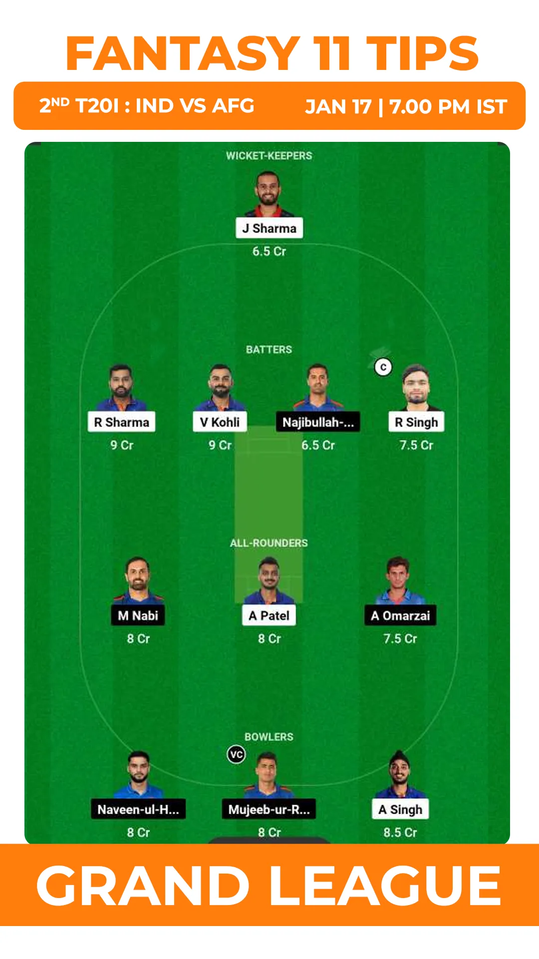 IND vs AFG Dream11 