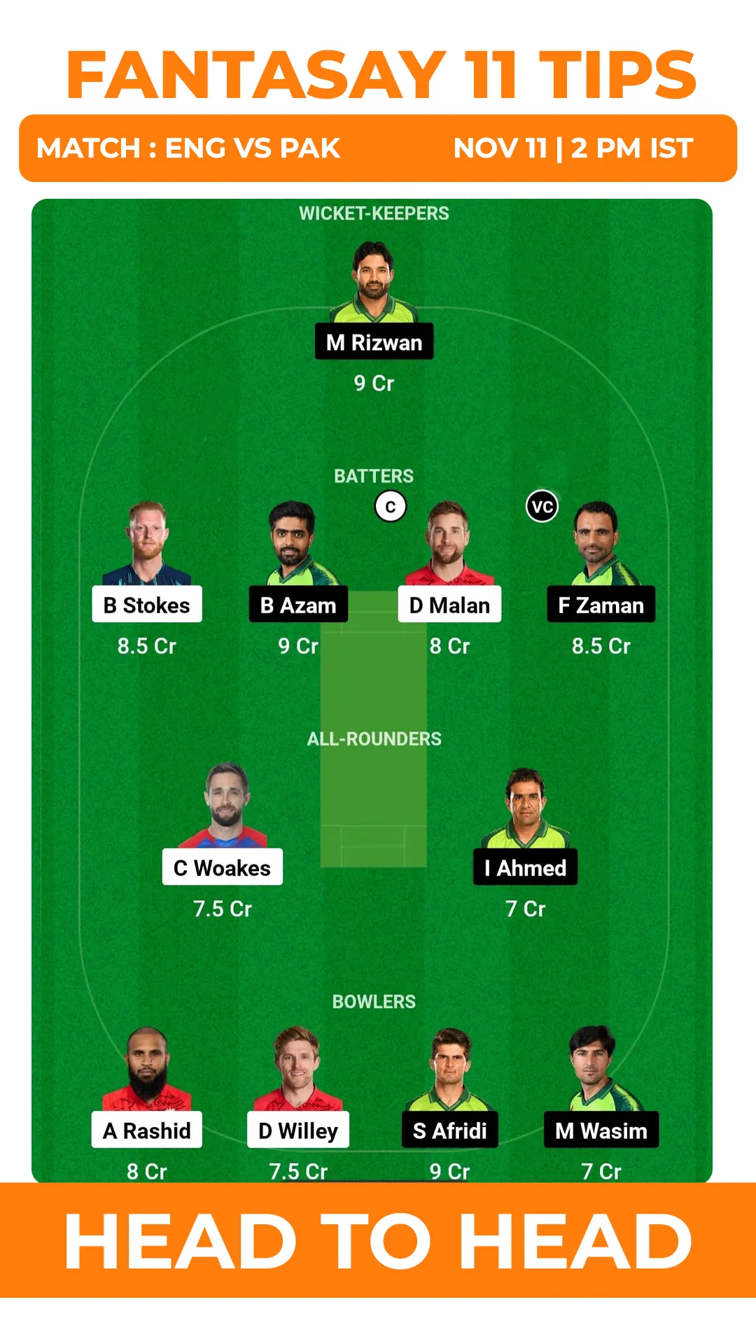 ENG vs PAK Dream11 