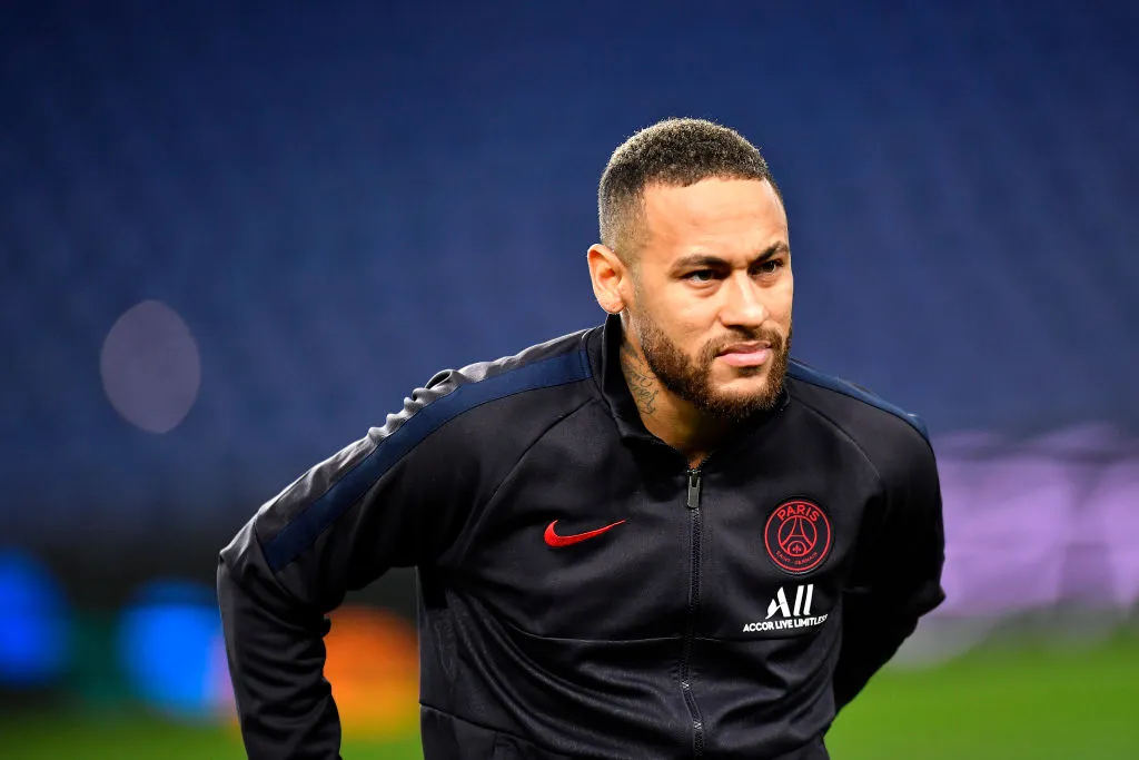 Neymar Jr of Paris Saint-Germain looks on before the UEFA Champions League round of 16 second leg match between Paris Saint-Germain and Borussia Dortmund at Parc des Princes on March 11, 2020 in Paris, France.