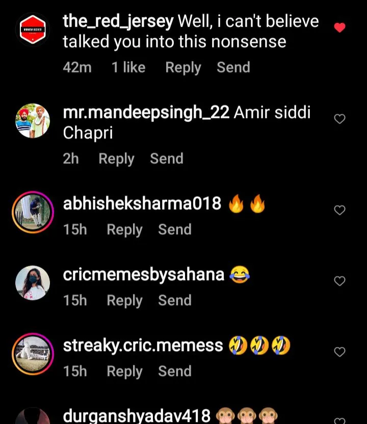Instagram comments on SKY