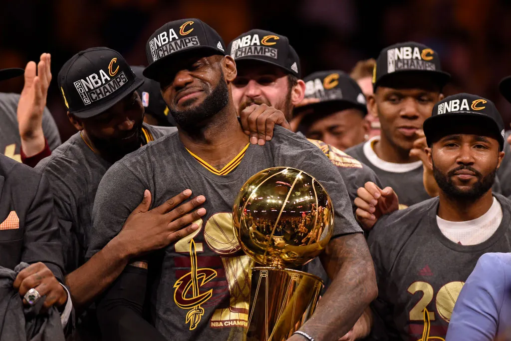 Lebron James celebrating his 3rd NBA Title.