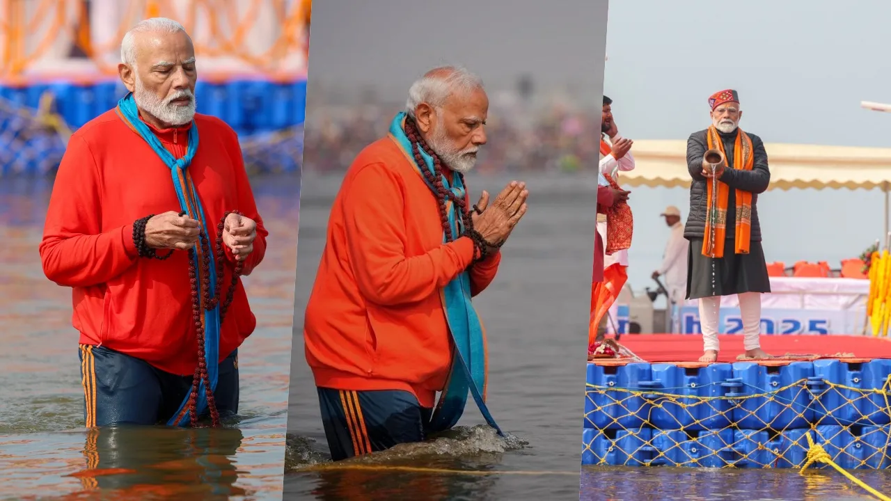 narendra modi, mahakumbh, modi mahakumbh bath, pm modi news, 
