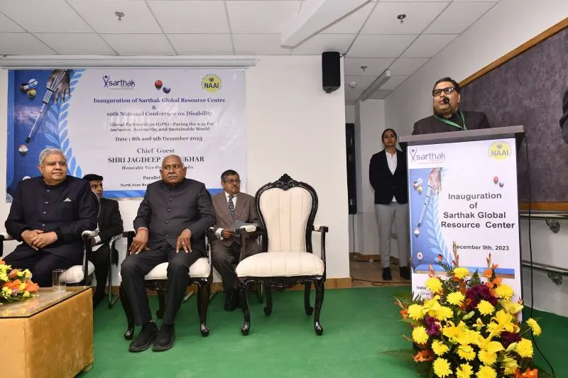 Launch Panel of GRC Dr Aggarwal Founder Sarthak Educational Trust adress the dignitaries and audience