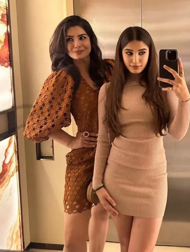Raveena Tandon and Rasha Tandon