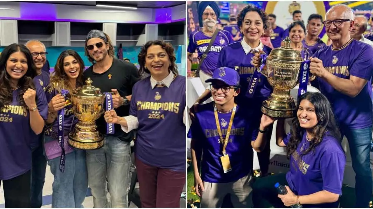 Shah Rukh Khan and Juhi Chawla (Kolkata Knight Riders-IPL)