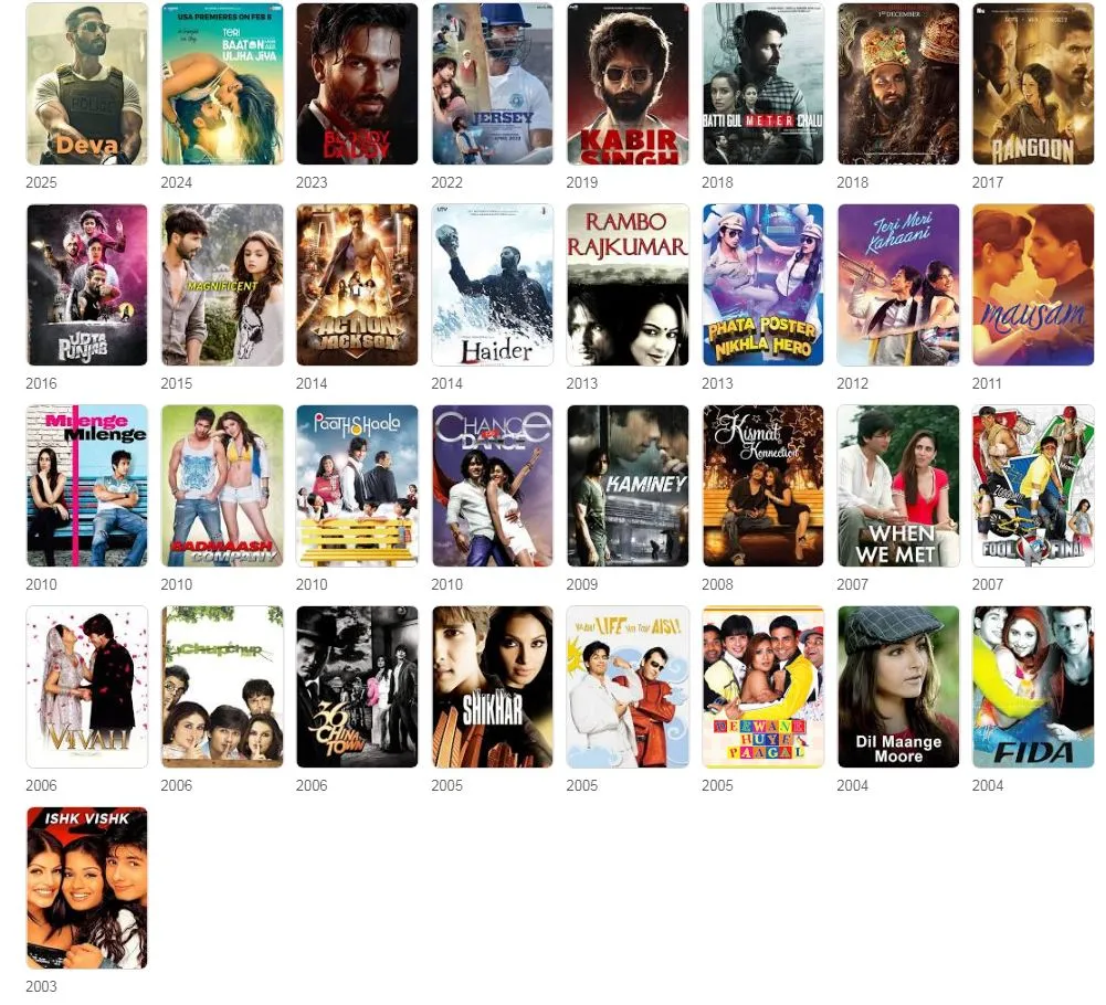 shahid kapoor movies