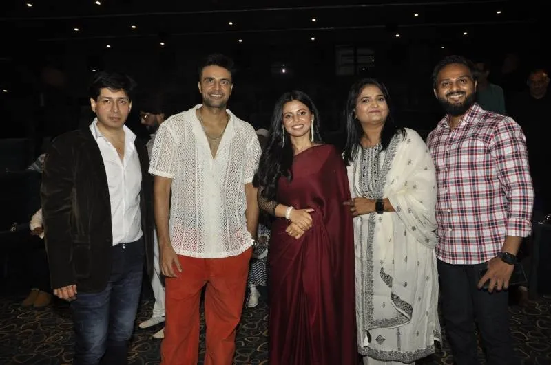 Left To Right - Director Sandeeip S Choudhary, Actor Nikhil Pandey, Director Ratna Neelam Pandey, Producer Komal Patil and Rohit Patil at the music and trailer launch of the film