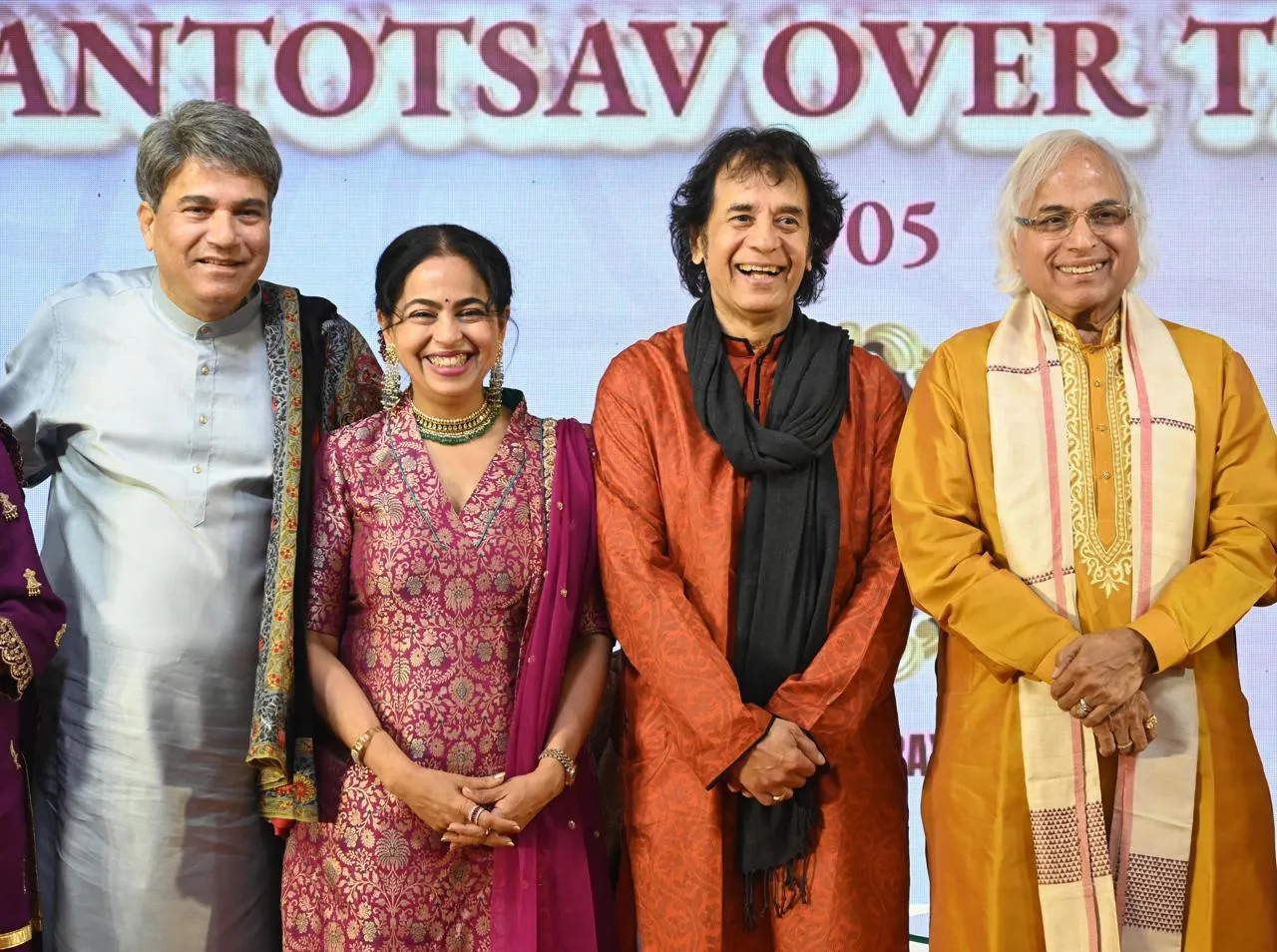 Vasantotsav-2024--Suresh Wadkar, Padma Wadkar , Zakir Hussain, Suresh Talwalkar.jpg