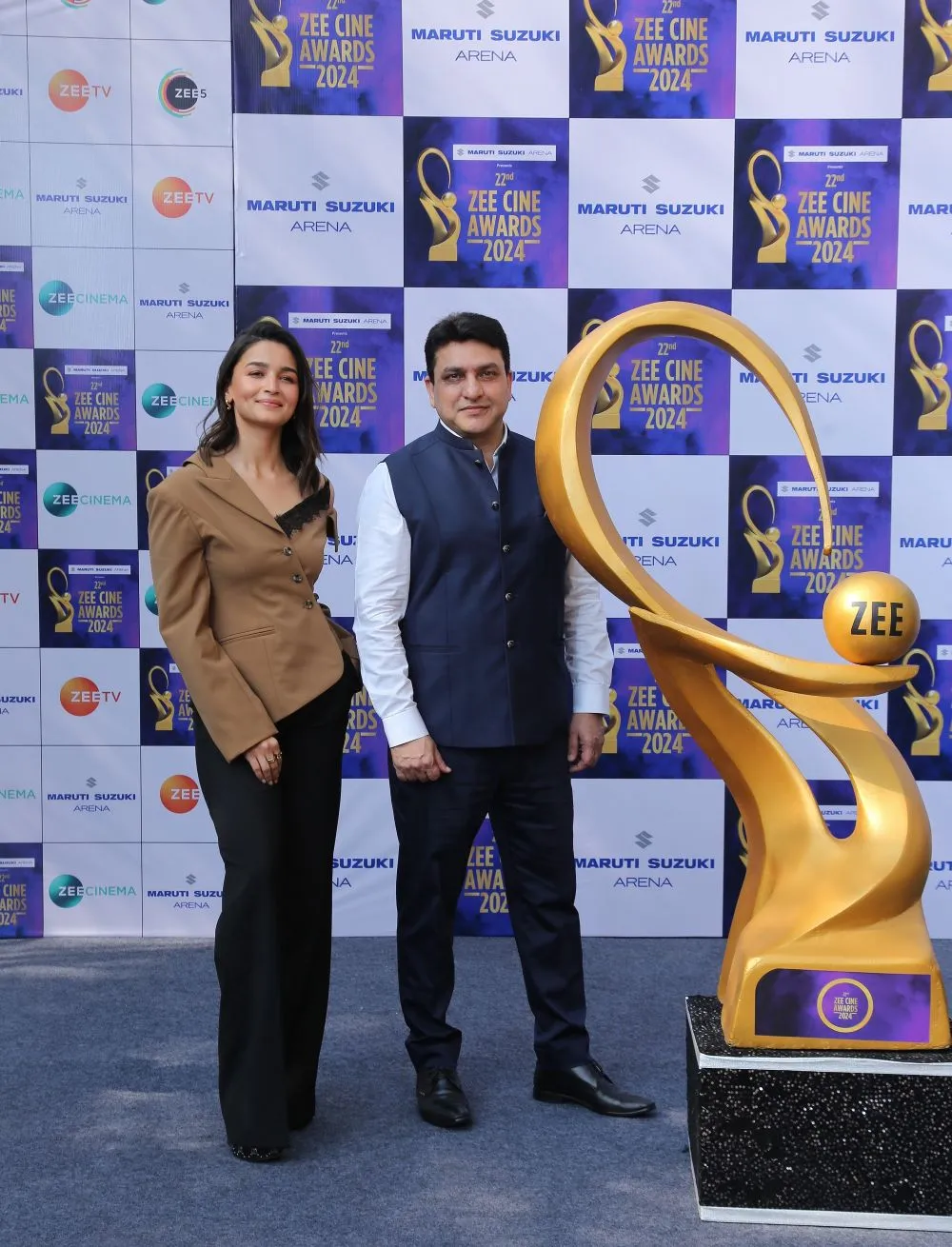 Alia Bhatt and Ashish Sehgal at the announcement of Zee Cine Awards 2024.JPG