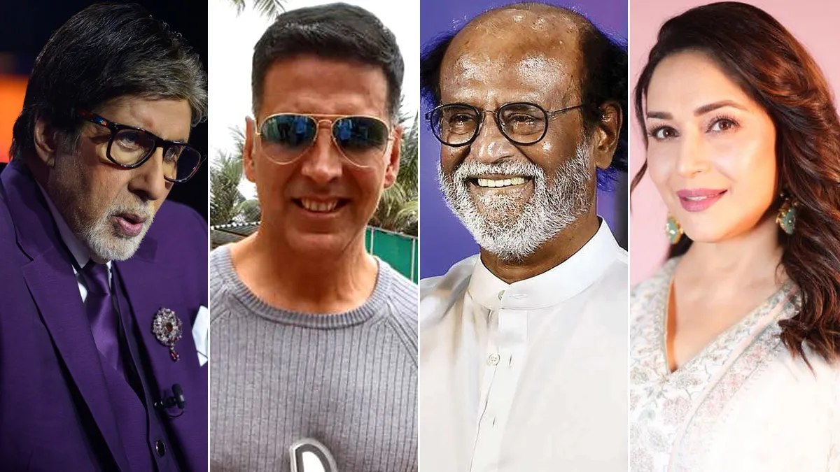 Amitabh Bachchan, Rajinikanth, Akshay Kumar, Madhuri Dixit,