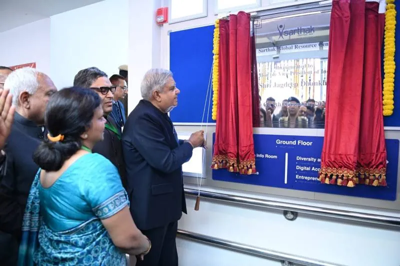 Shri Jagdeep Dhankhar Vice President of India inagurating the Sarthal Global Resource Centre in Gurugram