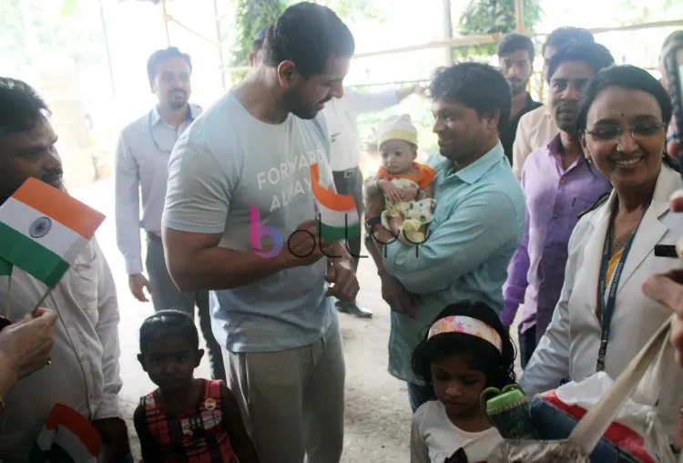 John Abraham celebrating Independence day at Bai jerbai Wadia Hospital