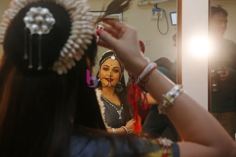 Gracy Singh prepares for her dance performance at ISKCON