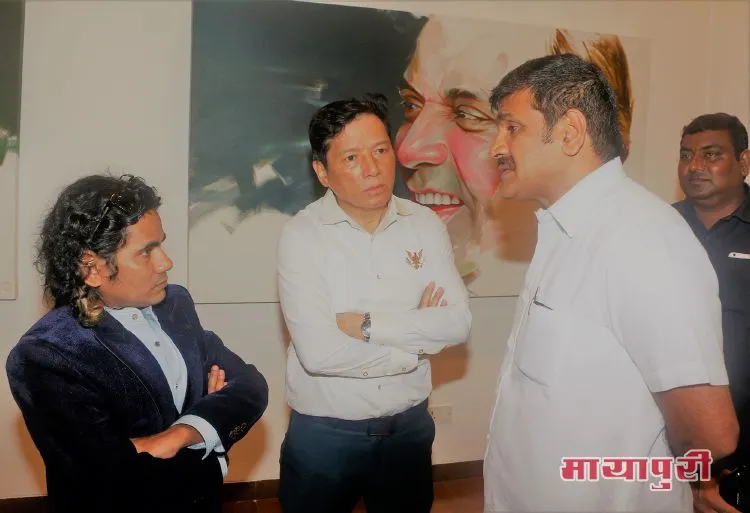 Bharat Singh, Krishna Tamang and Sachin Ahir at artist Bharat Singh