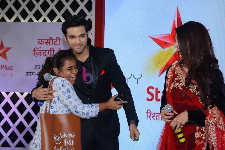 Parth Samthaan with a fan during the promotions of Kasautii Zindagi Kay