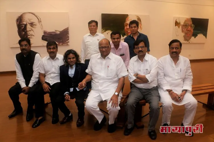 Kishore Dangat, Sachin Ahir, Bharat Singh, Sharad Pawar, Sanjay Raut & Sunil Tatkari
