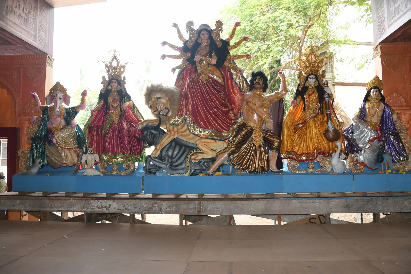 Ghat Sthapna Of North Bombay Sarbojanin Durga Puja Samiti's Maa Durga's Protima