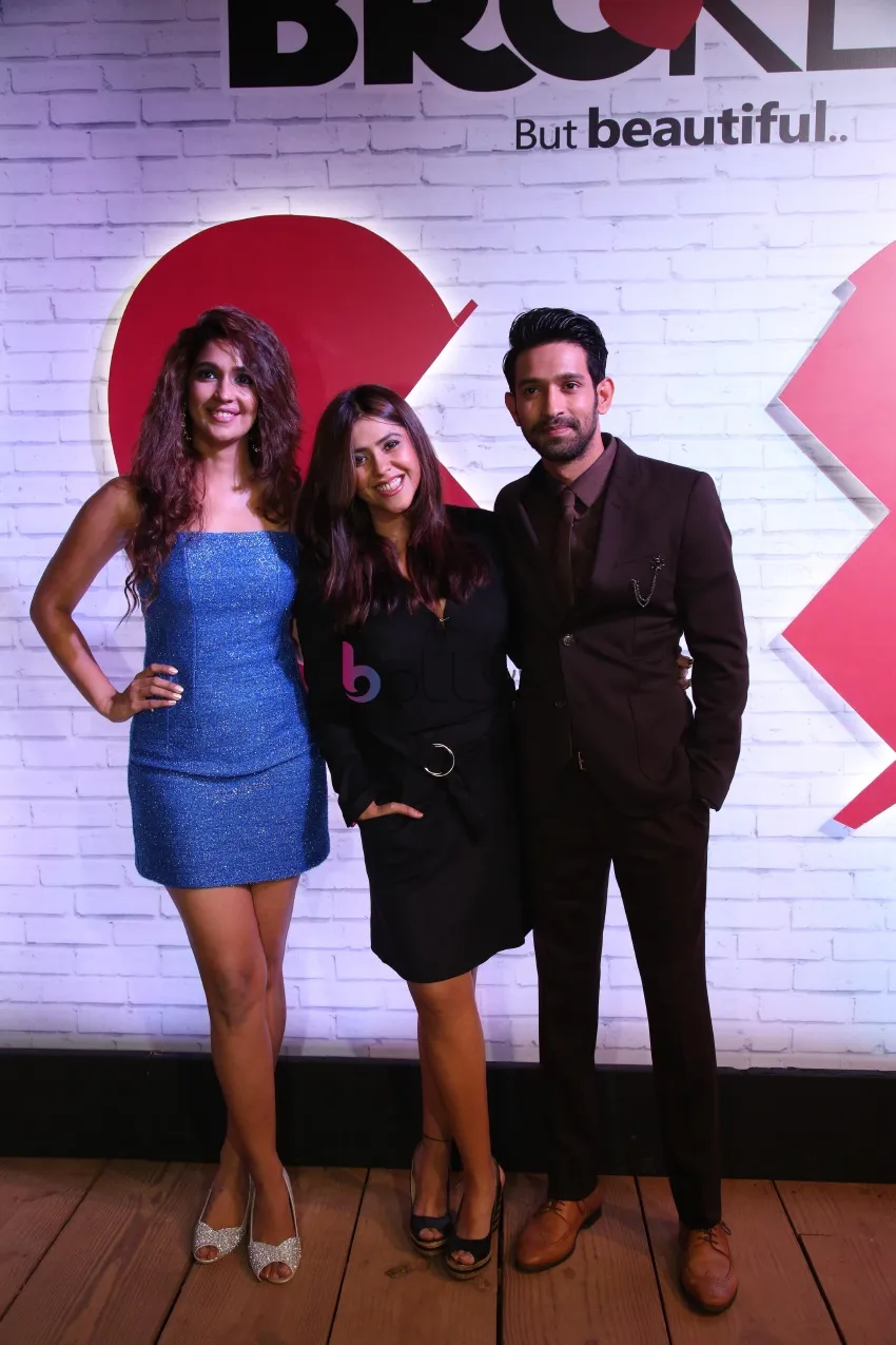 Harleen Sethi, Ekta Kapoor and Vikrant Massey